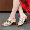 Women Flower Hollow Slippers Fish Mouth Comfortable Versatile Mid-heeled Women Sandals Women's Shoes
