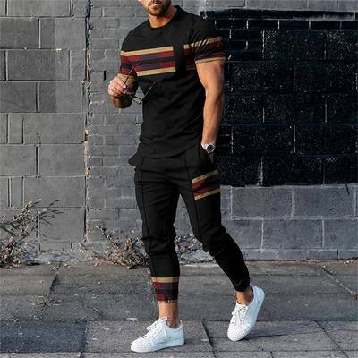 Summer Men's Tracksuit Set Trousers Outfits 2 Piece 3D Printed Short Sleeve T Shirt+Long Pants Casual Street Trend Male Clothing