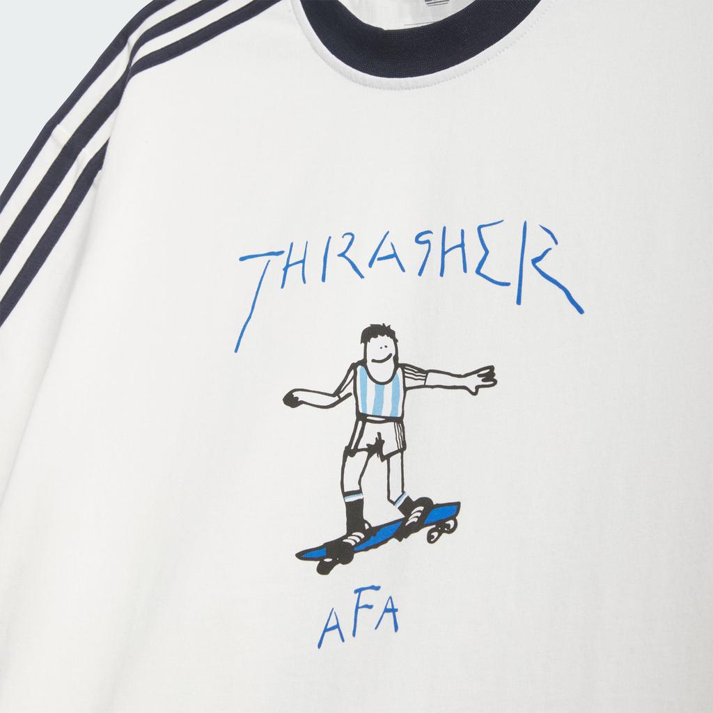 adidas Originals × Afa Skateboard Style Knitted Loose Striped Sports Casual Crew Neck Short Sleeve T-Shirt Unisex Tops KX4548