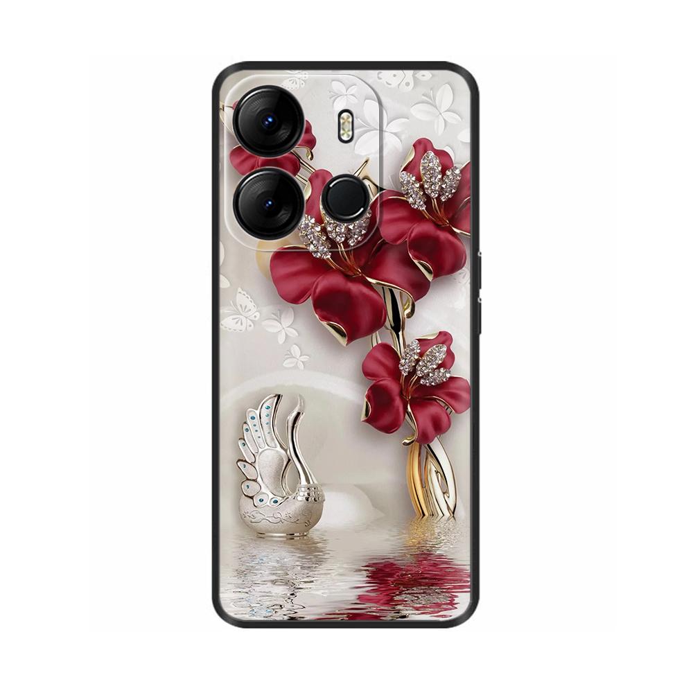 Für Tecno Spark Go 2023 Hülle Beliebte Blumen Silikon Handyhülle Für Tecno Pop 7 Pro Cover SparkGO Hüllen Schutzhüllen Schalen