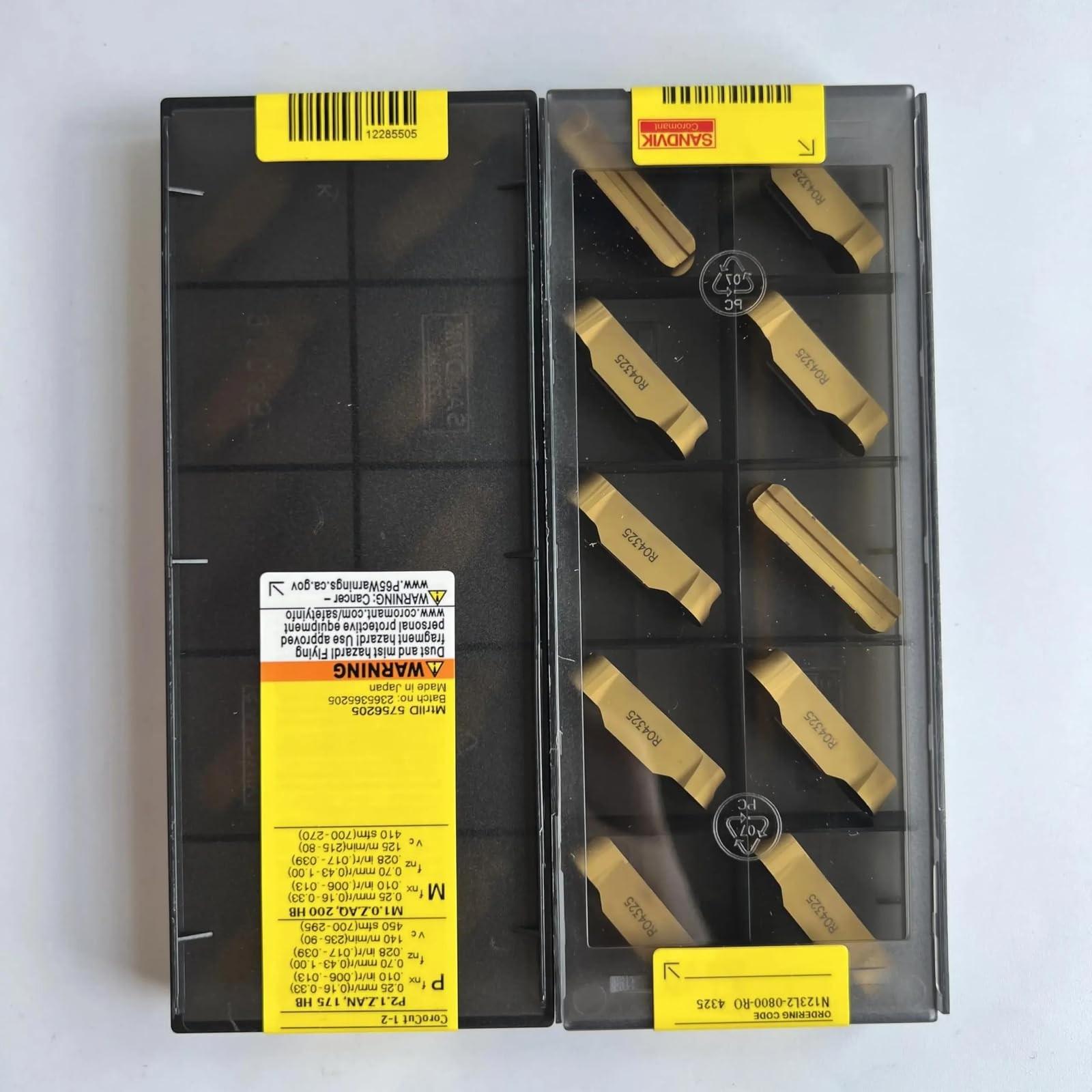 

Original Sandvik / N123L2-0800-RO 4325 / CNC lathe carbide blade 10 PCS