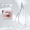 Pink Eyebrow Scissors And Comb, Plastic, For Right Hand, Beginner Eyebrow Trimming Set, For Trimming And Grooming Eyebrows