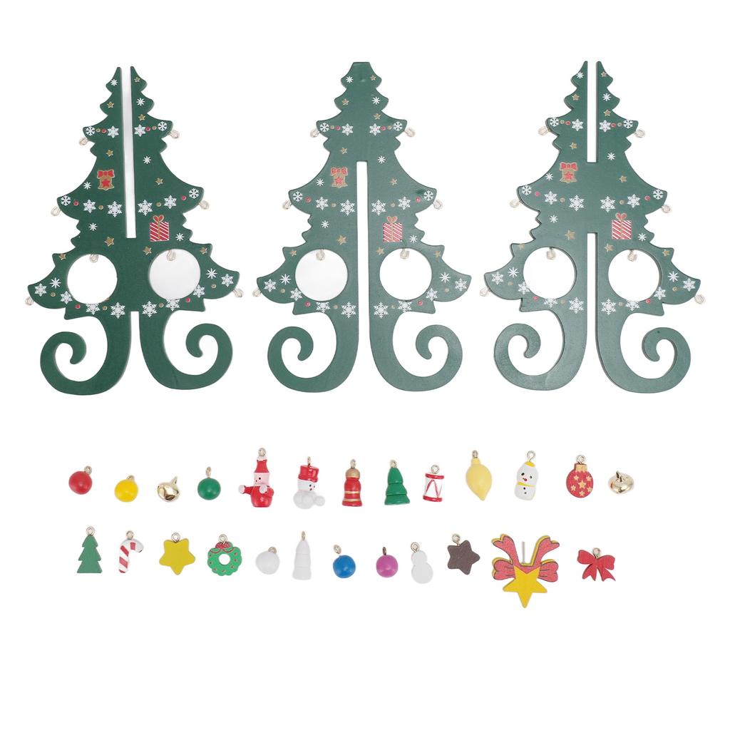 Mini Albero di Natale Decorazione Legno Divertente Artigianato Albero di Natale da Tavolo con Ornamenti per Soggiorno