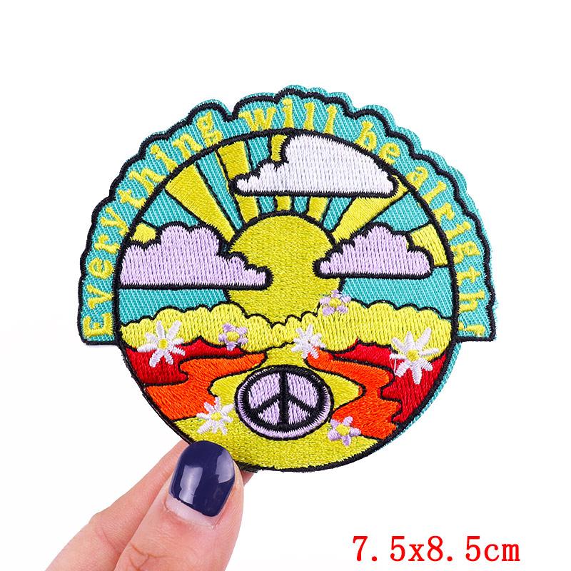 Cartoon Patch Sun Moon Embroidered Patches DIY Iron On Patches For Clothing Jackets Jenas Backpack Sew Embroidery Badges Sticker