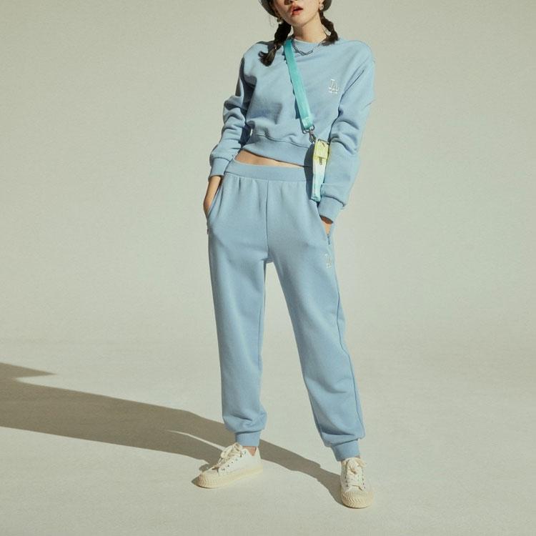 New MLB Knitted Sweatpants Women's Blue 31PTW1111-07S