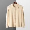 Men's Autumn Wool Cardigan with POLO Collar and Business Lapel, Long Sleeve Sweater for Autumn/Winter.