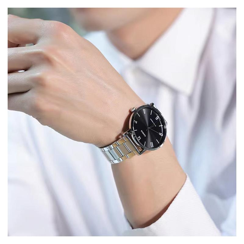Casio STANDARD Series Heart of Darkness Fashion Simple Business Casual Style Quartz Movement Stainless Steel Strap Japanese and Korean MTP-VT01D-1B2