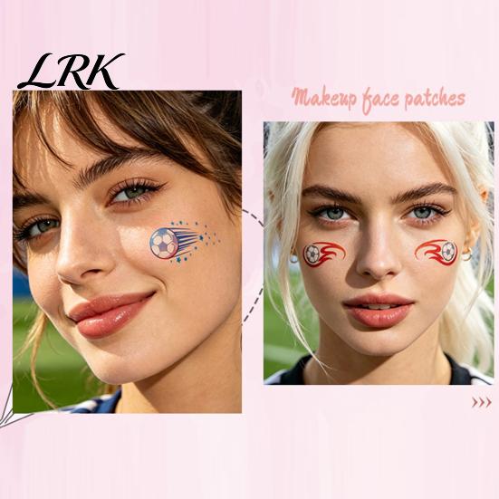 Kids And Adult Temporary Tattoos Soccer Face Stickers, Waterproof Body Art for Sports Holiday Fans, Football Team Party Makeup Decals Game Day Event