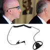 D-shaped Headphone Receiver/Listen Only 3.5mm Headset Earpiece Fitting Right/Left Ear Suitable for Walkie-Talkie ABS