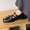 Fashion Low Heel Flat Shoes New Square Head Shallow Mouth Butterfly Knot Rivets Metal Buckle Soft Sole Non-slip Single Shoes