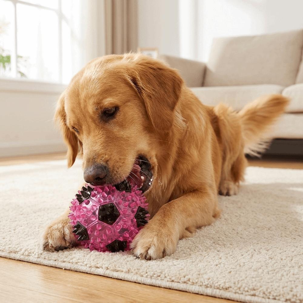 Colorful Dog Chew Ball Elastic TPR Spiky Massage Ball Funny Squeaky Dog Toy Chasing Game