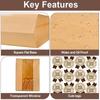 50Pcs Kraft Paper Bag With Window Bread Packaging Bags Handmade Toast Biscuit Candy Packing Pounches With Label Sealing Stickers