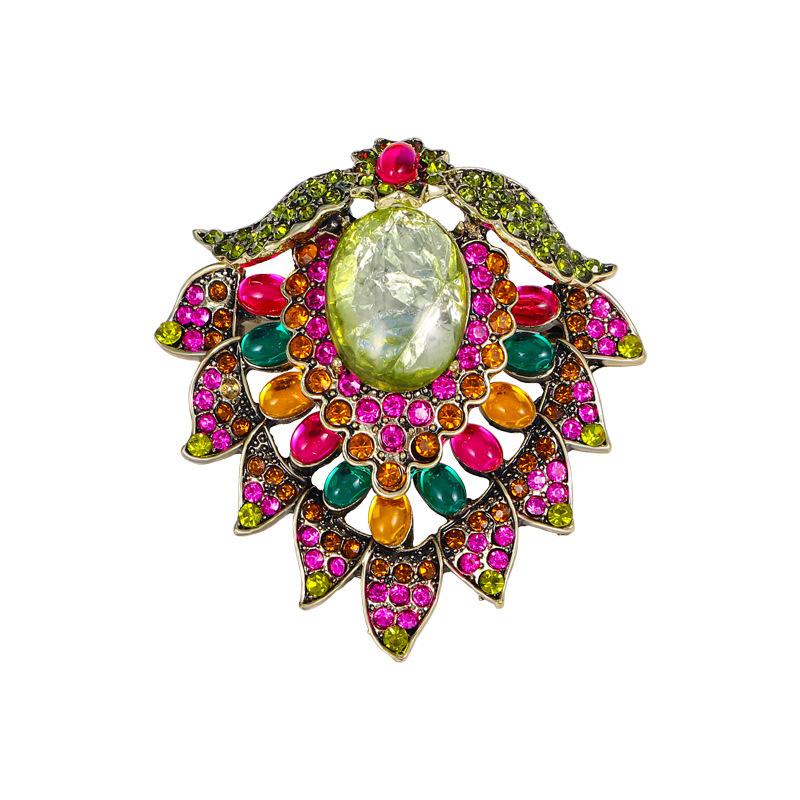 

Брошь-цветок из цветных барочных стразов, винтажная одежда из сплава с булавкой