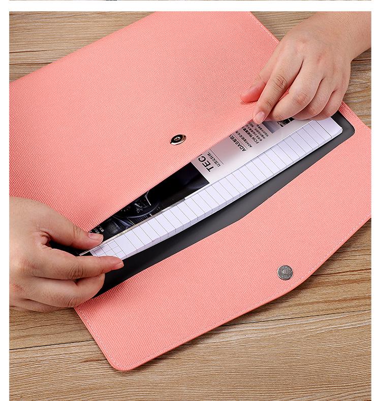 A4 Waterproof File Folder with Magnetic Buckle - Large Capacity Business Office Bag, Logo Customizable