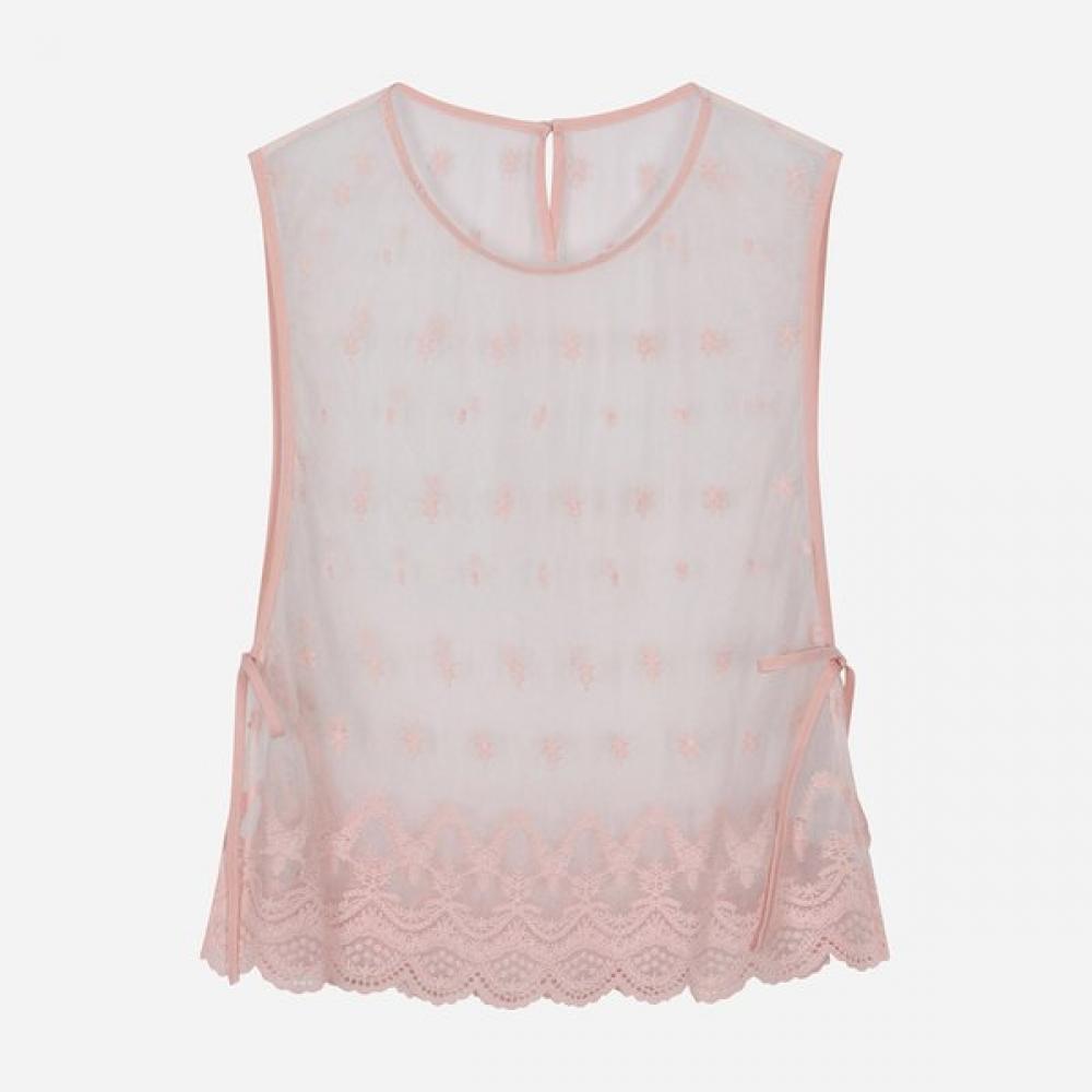 Thursday Island Floral Embroidery Mesh Sleeveless Blouse T264mbl284w