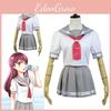 Love Live Sunshine Aqours Takami Chika Uniform Sailor Suit Cosplay Costume Skirt For Anime Fans
