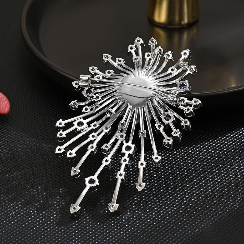 SUYU Fashionable Zircon Brooch Dazzling Fireworks Exquisite Brooch Fashionable Pin Buckle Women's Clothing Accessories