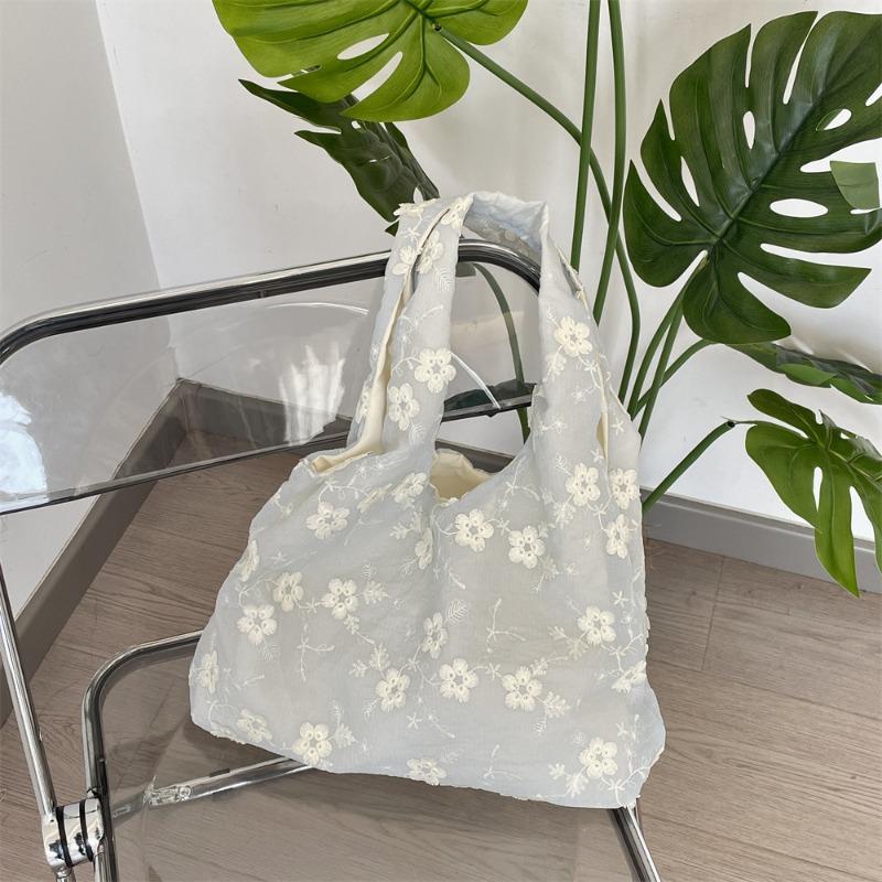 

2 Новые вышитые литературные и художественные маленькие свежие феи холщовая сумка на плечо, сумка-шоппер для поездок на работу, большая вместимость, сумка-жилет синий