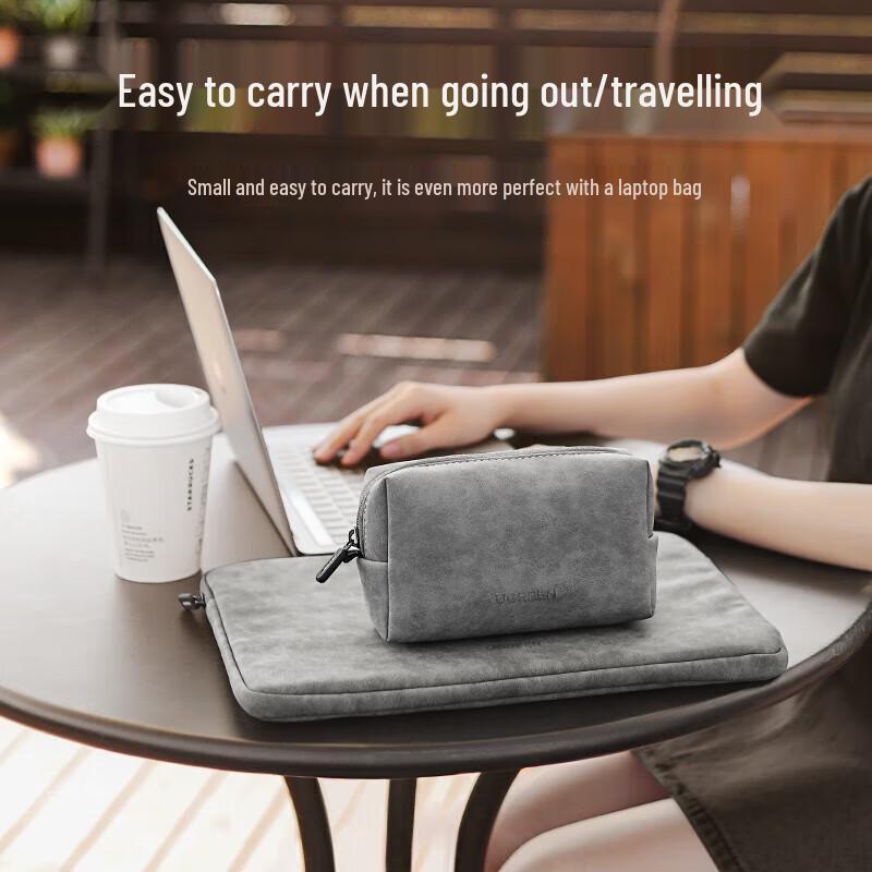 UGREEN Portable PU Leather Accessory Organizer Bag
