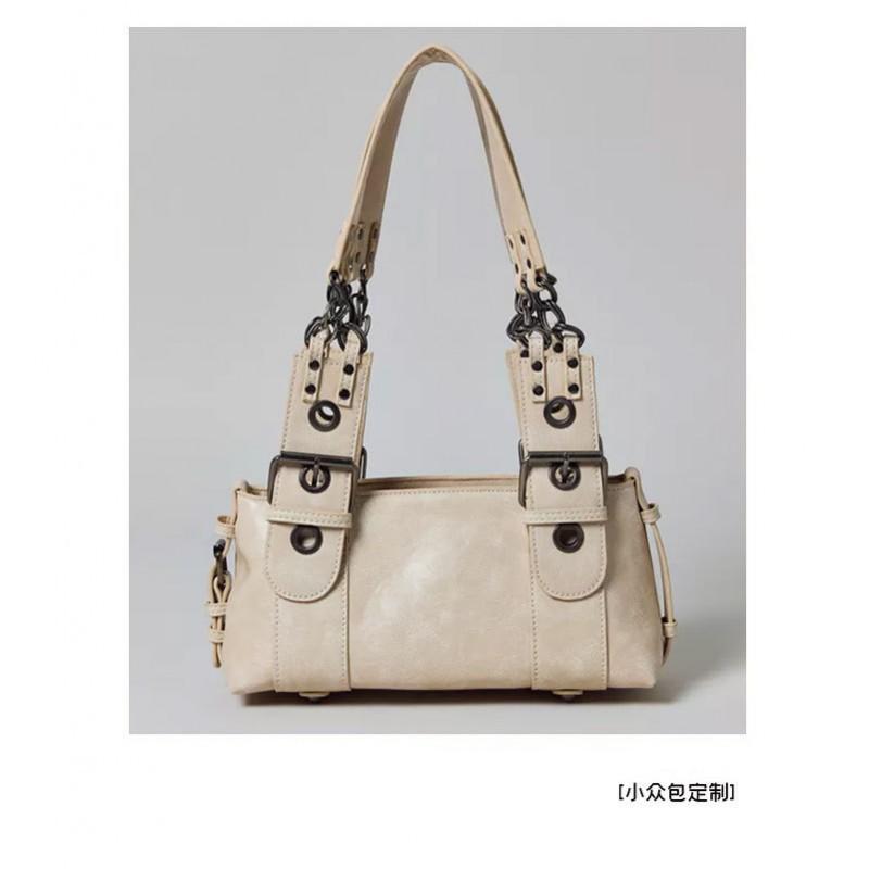 American Retro Used Motorcycle Bag 2025 New Large-capacity Single-shoulder Underarm Maillard Tote Handbag