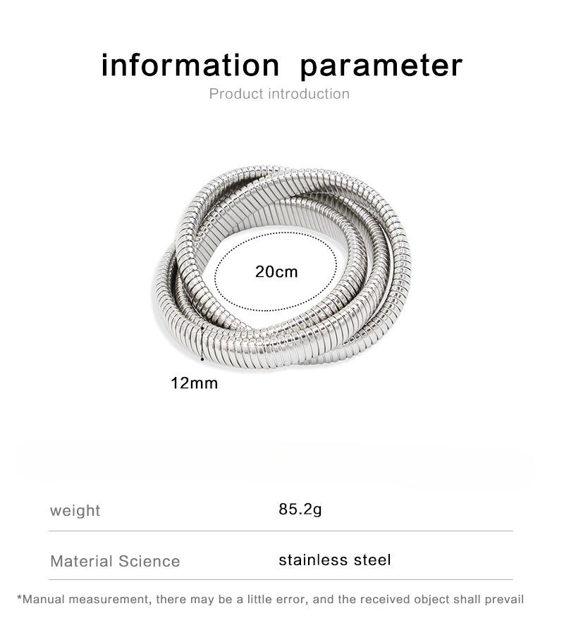 Drei-in-eins-Armreifen, Edelstahl-Manschettenarmbänder, dreifach ineinandergreifender Armreif für Frauen und Mädchen, modischer Charm-Schmuck