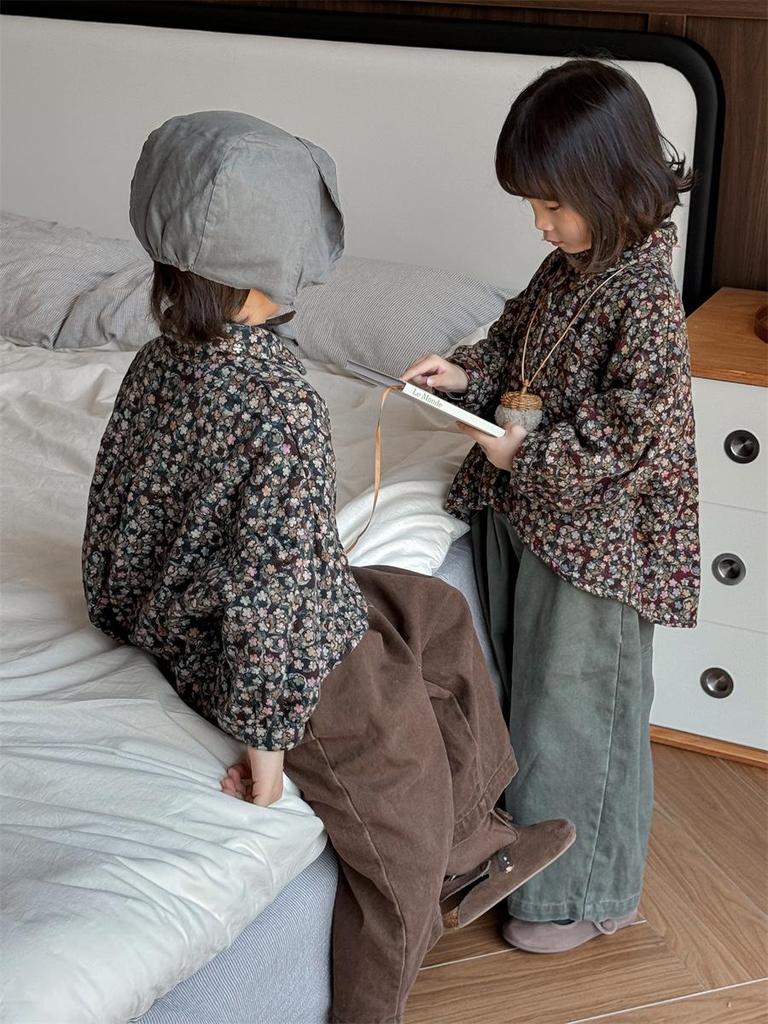 Jiaye Tongpin 2025 Autumn Kids' Distressed Cotton Wide-Leg Pants