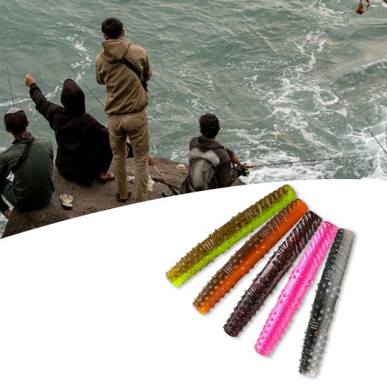 8Pcs Floating Worms Bass Fishing Lures Realistic Looking Bright Colors Reusable Outdoor Fishing Baits Soft Lures