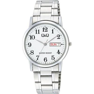 Men's A206-204 ( Watch Q&Q Day-Date) Round Watch Silver Analog