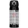 Thermos Water Bottle Vacuum Insulated Mobile Mug 400ml Black Gingham JNL-403 BKG