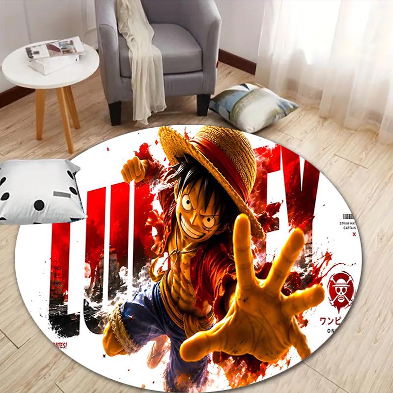 1Pc Adventure Sea Flannel Round Rug Soft Non Slip Circular Office Carpet Floor Mat Bedroom Living Room Xmas Gift S1855