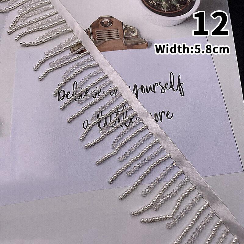 Beaded Tassel Trim Ribbon Wedding Dress Costume Edging Sew Pearl Craft DIY Crafts Dress Jeans Clothing Decoration