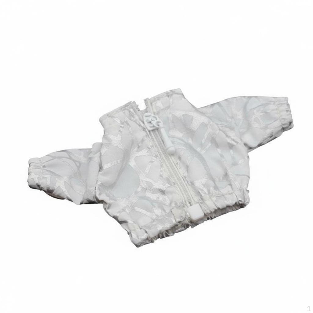 1/12 Scale Doll Jacket Miniature Zipper for 6inch Action Figures Accs Clothes Gray