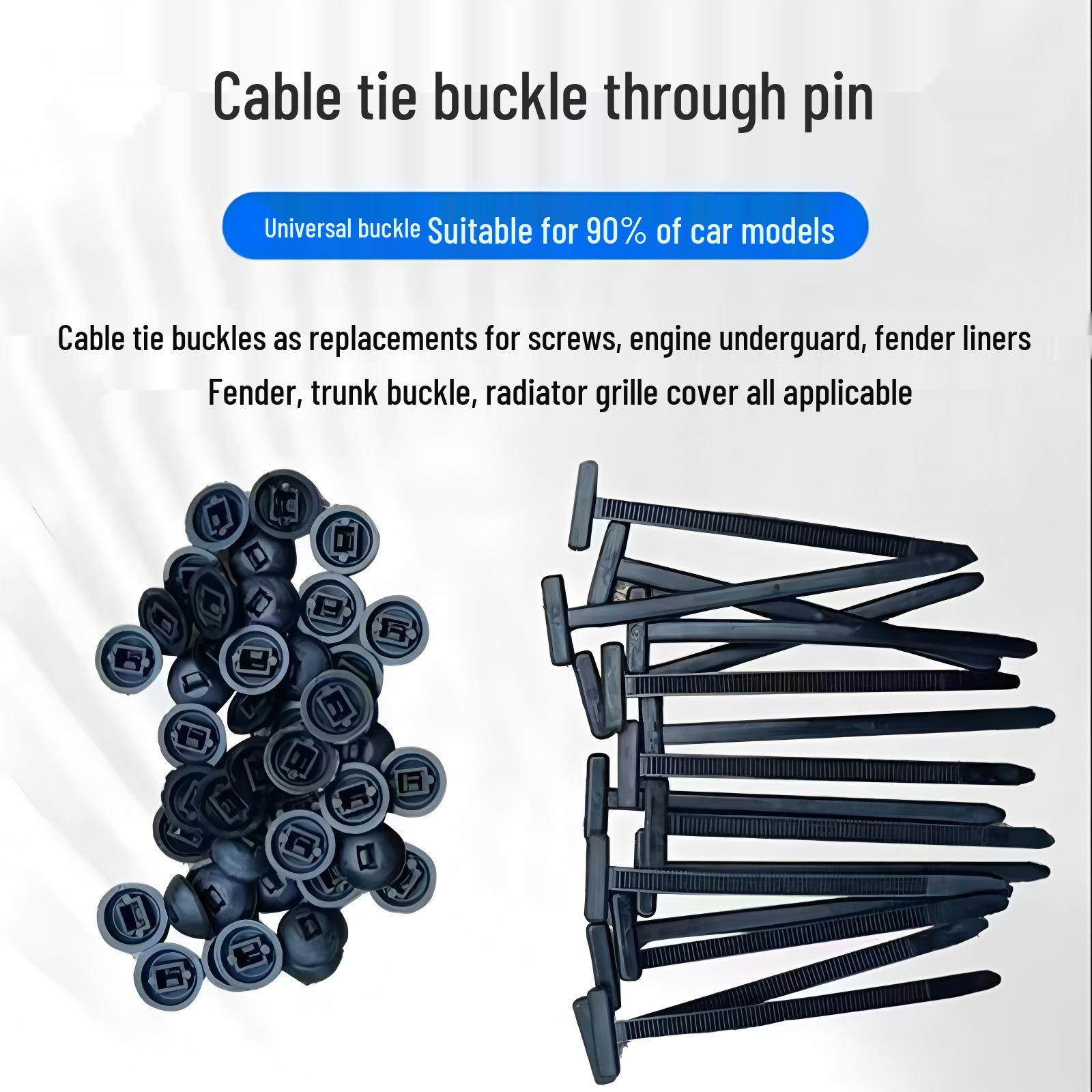 

Releasable Large Nylon Zip Ties for Car Plastic, Mudguard, Engine, and Wire Binding.