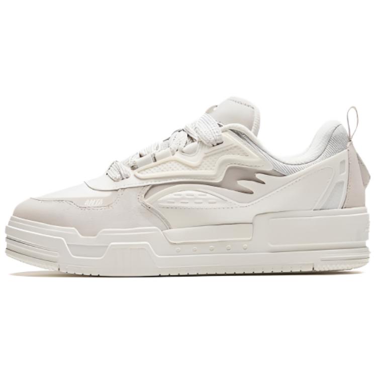 New Anta Cushioning Wear Resistant Low Top Skateboard Shoes Men's White Gray 112418041-1