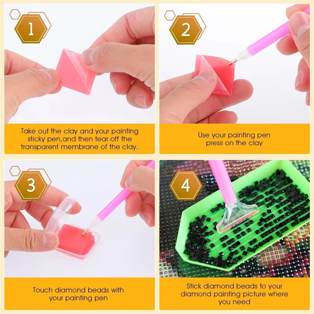 20/50pcs 2x2cm Diamond Painting Accessories Glue Clay Wax Mud Simple Handcraft Diamond Cross Stitch Painting Accessories Tools