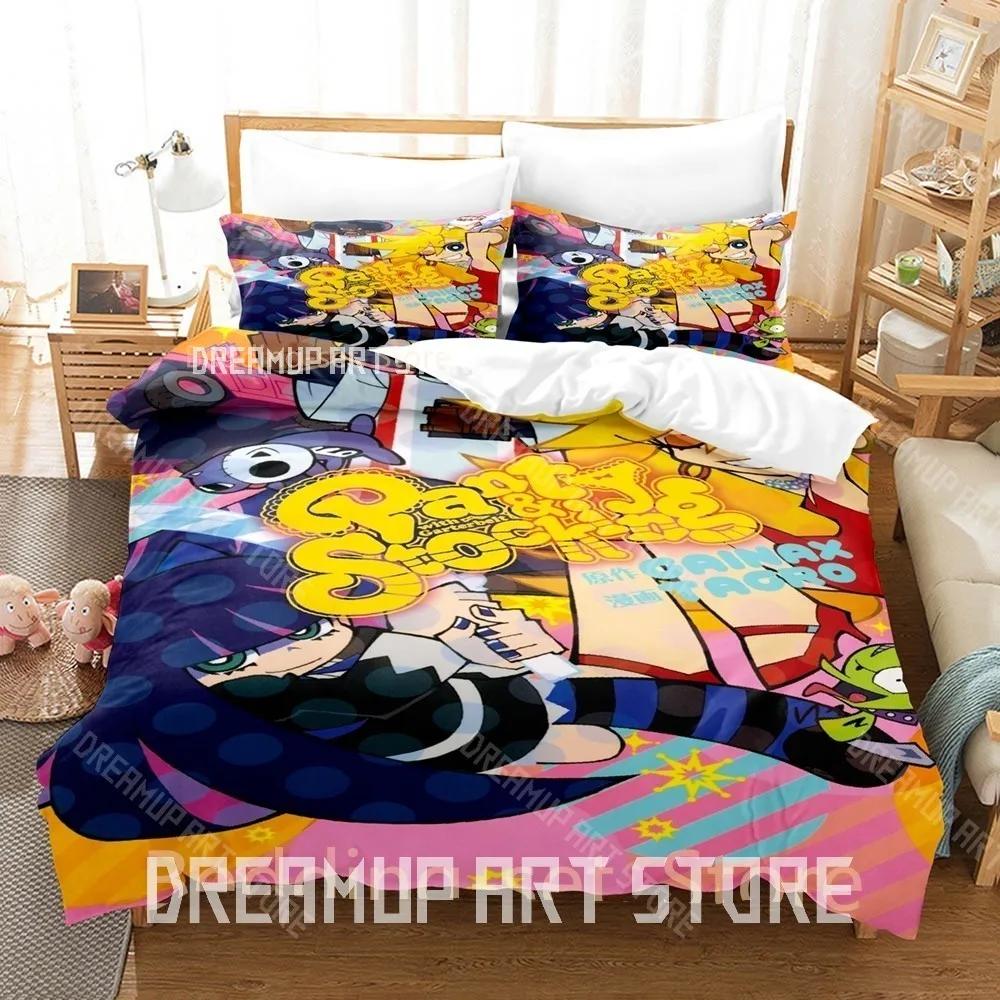 3D Print Panty And Stocking Bedding Set Single Twin Full Queen King Size Bed Set Adult Kid Bedroom Duvetcover Sets Anime Be