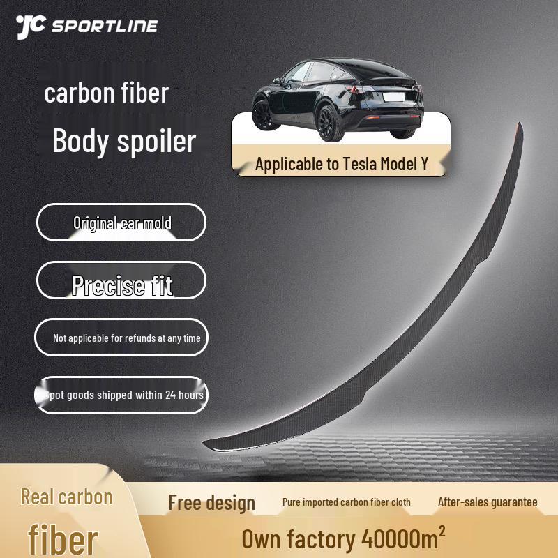 Custom Carbon Fiber Rear Spoiler for Tesla Model Y