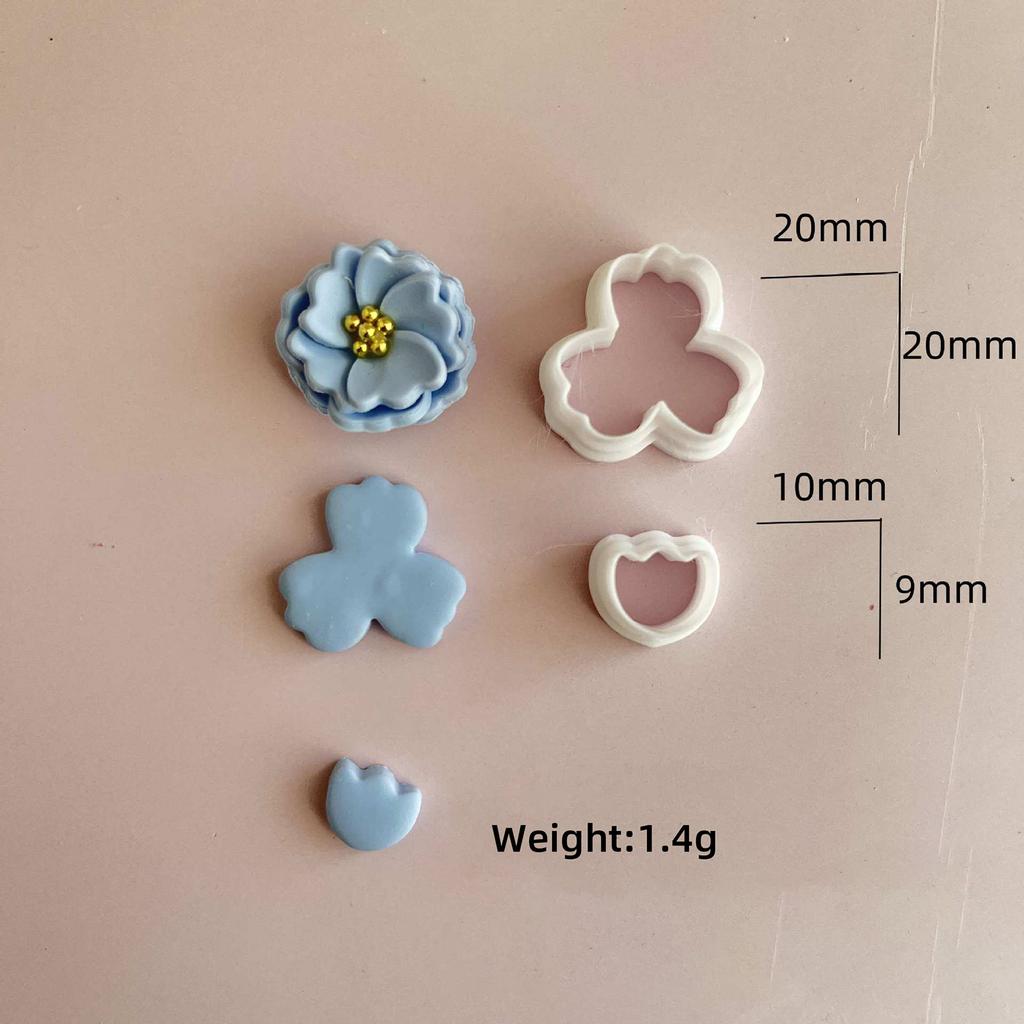 10Pcs Flower Clay Cutter Clay Molds for Earrings Making, 5 Shape Geometric Flower Clay Cutter, 5 Shape Petal Clay Cutter