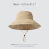 Waterproof bucket hat women's big eaves quick-drying hat women's ponytail foldable UV protection sun hat sun protection sun hat
