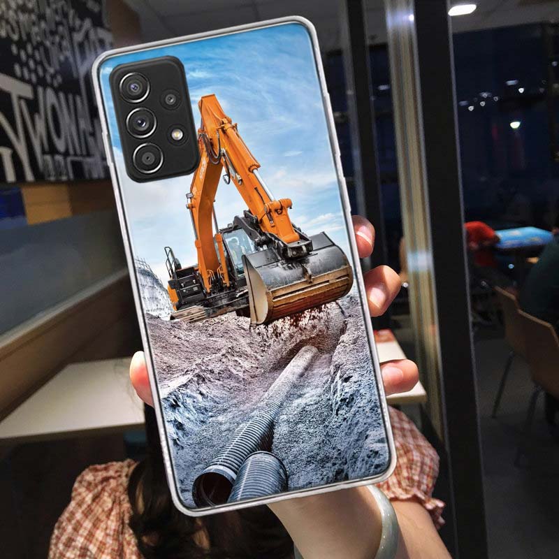 Construction Machinery Excavator Phone Case for Samsung A54 A57 A37 A17 A14 A15 A12 A24 A34 A55 A35 A25 A52S A07 A05S A04S A22 A