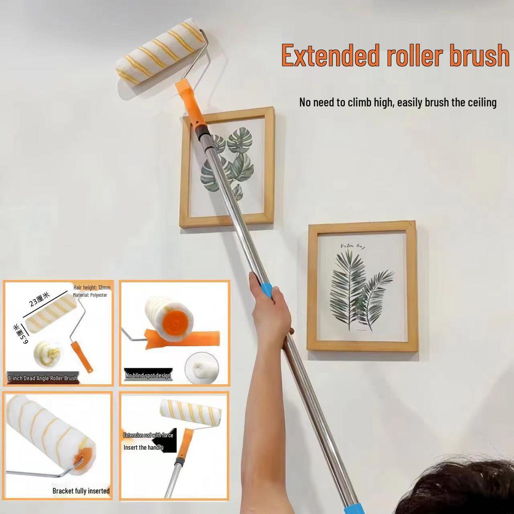 Teleskopischer Latexfarbenroller - Innenwand-Malerwerkzeug aus Wolle