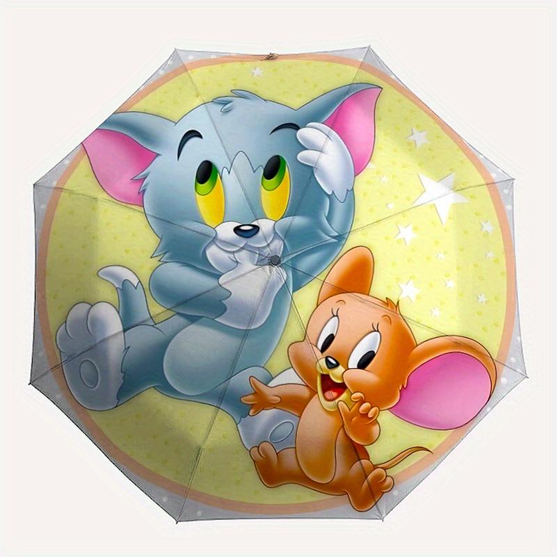 

1pc Tom, Jerry Automatic Opening/closing Umbrella, Windproof, Foldable Sunshade, Perfect Gift for Friends, Durable Handle yy250815123