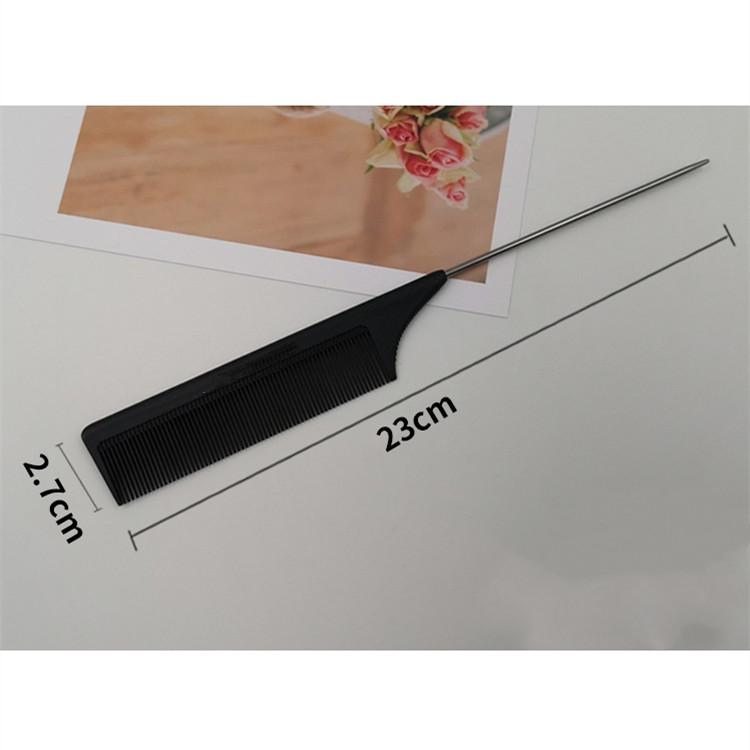 New Black Rat Tail Hair Comb Professional Barber Salon Hair Cut Comb Stainless Steel Spiked Hair Comb Head Care Styling Tools