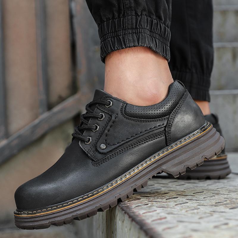 Fashion Thick Soled Men's Shoes Luxury Quality Genuine Leather Style Business Office Formal Party Classic Black Brown Shoes Hot Quality