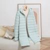 Lightweight Womens Mid-Length Hooded Duck Down Coat Slim Fit Warm Winter Jacket Petite Seniors