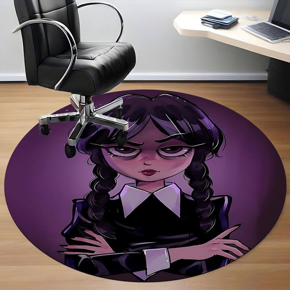 1pc Wednesday Addams Chair Carpet for Office Non-Slip,Machine Washable Rug for Office, Room - Holiday Decor - Machine Made yy251017227