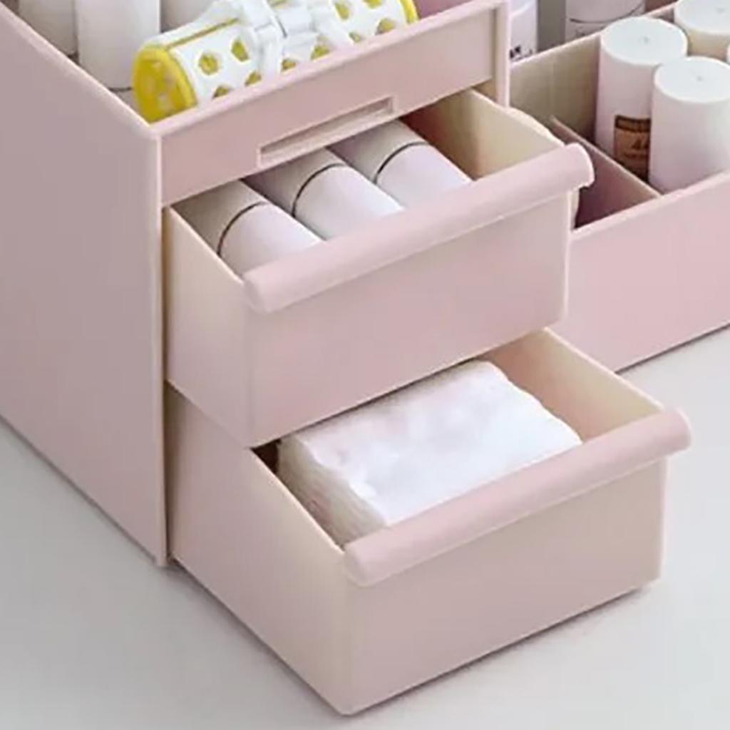 Cosmetic Storage Box Elegant Multifunctional Countertop Makeup Organizer with Drawers for School Office Art Supplies M