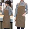 Canvas Apron Waterproof Adjustable Strap Stylish Comfortable Chef Apron for Coffee Nail Baking Shop