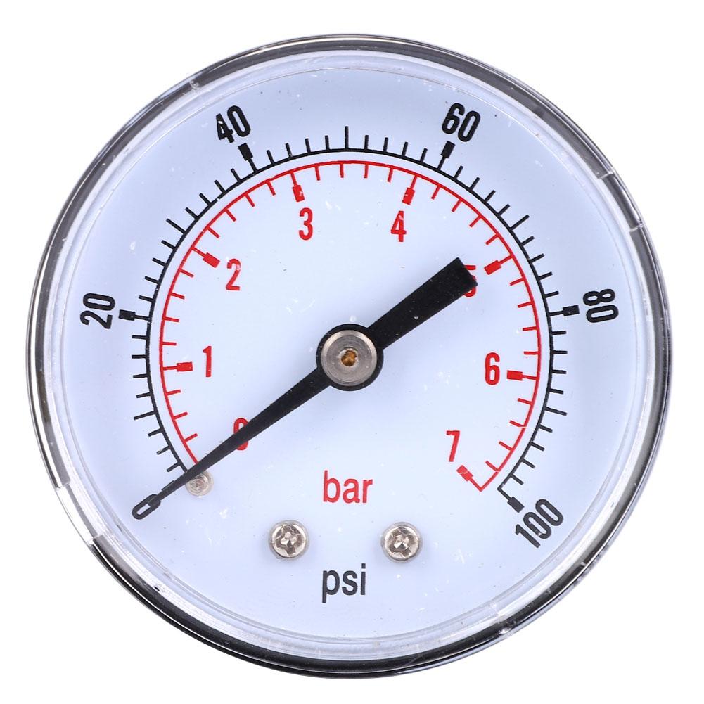 Pressure Gauge 50mm 1Celsius8 BSPT Back Connection for Water Oil Gas (0-15PSI 0-1Bar)