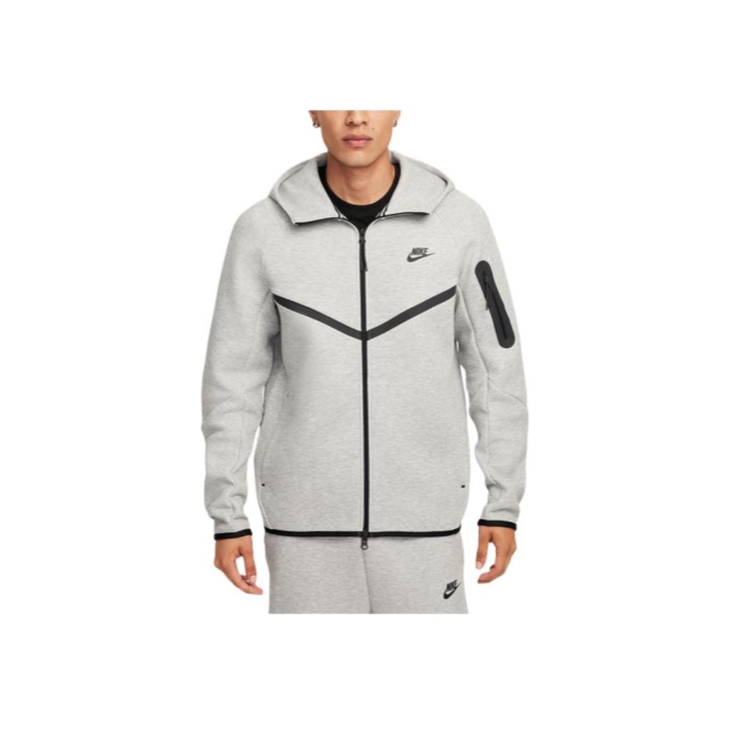 Nike Bluza z kapturem Windrunner na zamek błyskawiczny z materiału Tech Fleece Ciemnoszary melanż/Czarny Odzież wierzchnia męska HV0949-063
